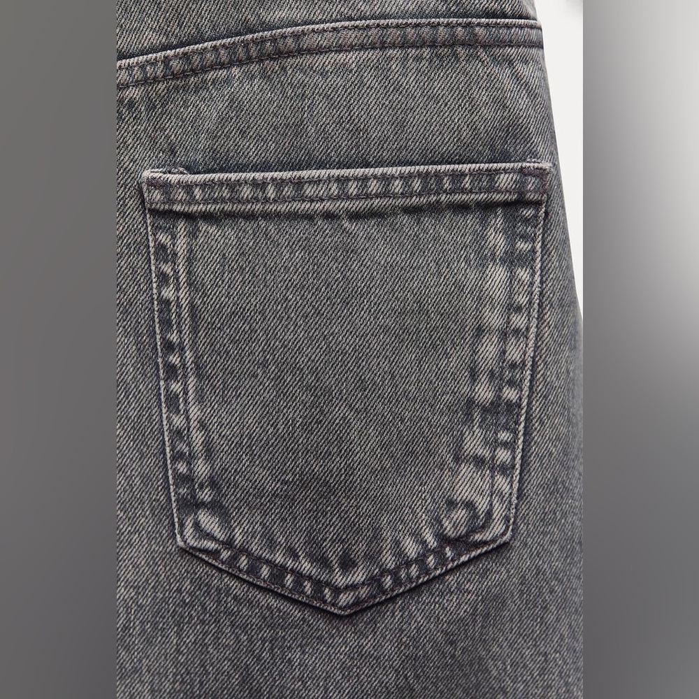 ZARA ZW Collection Denim Cotton Shirt Midi Dress Size Small Gray Wash $139 NWT - Picture 9 of 13